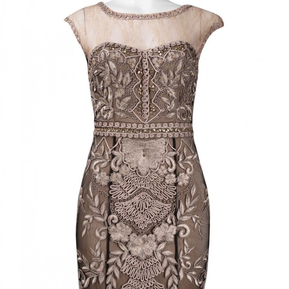 Sue Wong Dress NWT - Illusion Cap Sleeve Lace
